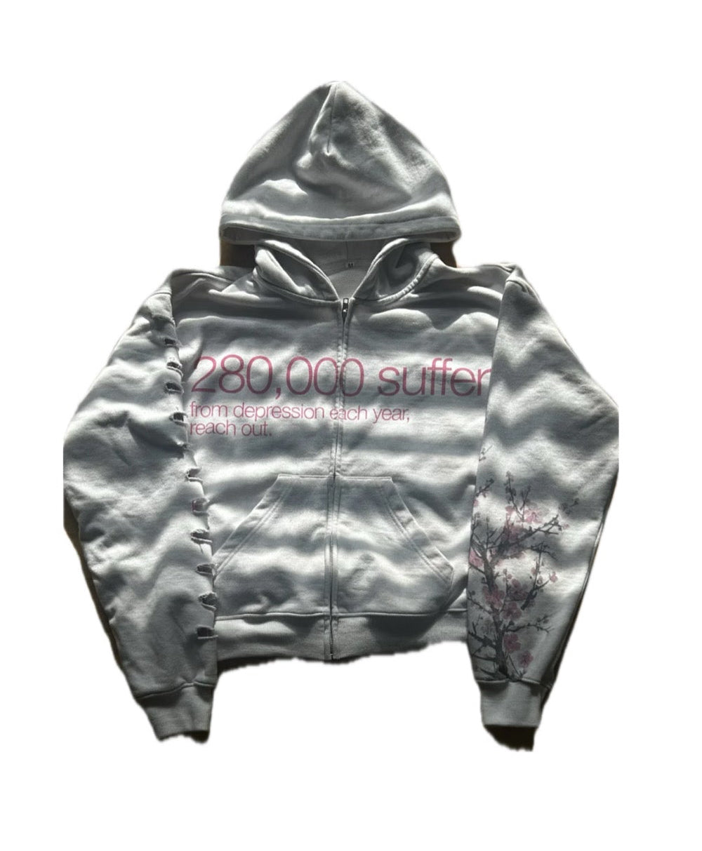 “Blossom” flannel frame hoodie